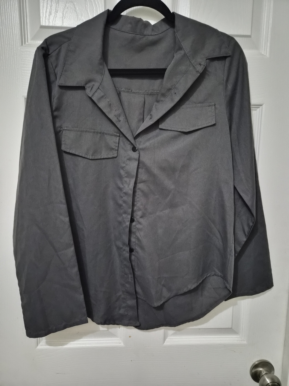 Amazon Women’s Charcoal Button-Down Utility Shirt